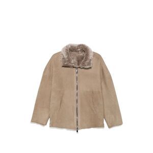Giorgio Brato Neutrals Jackets - Leather Jackets Women